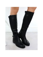 Dámské kozačky s ozdobným blokovým páskem černé Filippo 7437