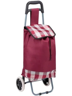 NÁKUPNÍ VOZÍK NA KOLEČKÁCH S RÁMEM 31L ČERVENÝ BÍLÝ