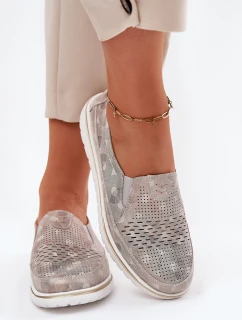 Semišové nazouvací boty Béžovo-zlatá Inez