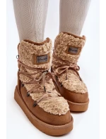 Voděodolné sněhule na platformě veganské D.Franklin DFSH370004 Hnědé Voděodolné sněhule na platformě veganské D.Franklin DFSH370004 Hnědé