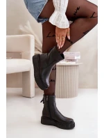 Zazoo 60369 Dámské Kožené Botky Na Platformě Černé Zazoo 60369 Dámské Kožené Botky Na Platformě Černé