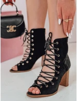 Dámské kozačky LACIUP na podpatku černé FashionStreet ZY0730