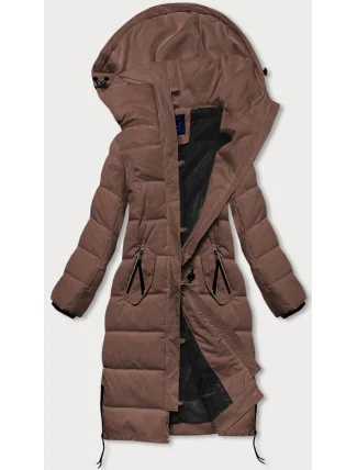 Hnědá dlouhá dámská zimní bunda (AG8-8013) Hnědá dlouhá dámská zimní bunda (AG8-8013)