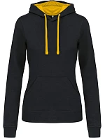 Kariban K 465 Dámská mikina s kontrastní kapucí 20.K465 black/yellow Kariban K 465 Dámská mikina s kontrastní kapucí 20.K465 black/yellow