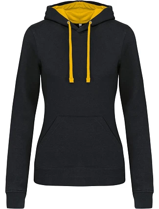 Kariban K 465 Dámská mikina s kontrastní kapucí 20.K465 black/yellow Kariban K 465 Dámská mikina s kontrastní kapucí 20.K465 black/yellow