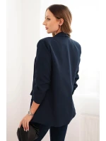 Dámská sako bez zapínání s podšívkou S/M modrá