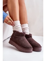 Módní Semišové Nízké Sněhule Hnědé Nucca