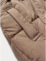 Tmavě béžová dámská bunda pro přechodné období s páskem J Style (16M9183-84)