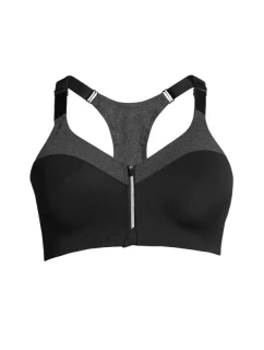 CASALL Sportovní podprsenka se zipem vpředu šedá