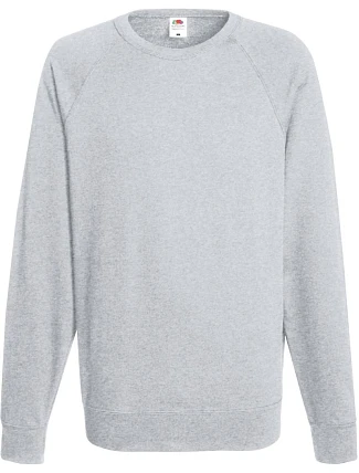 Fruit of the Loom Lightweight Raglan Sweat Pánská raglánová mikina 16.2138 heather grey Fruit of the Loom Lightweight Raglan Sweat Pánská raglánová mikina 16.2138 heather grey