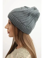Dámská zimní čepice s vlnou grafitová