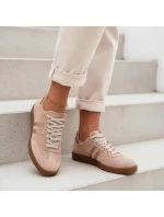 Zazoo N1068 Semišové Nízké Dámské Tenisky Špinavě Růžové