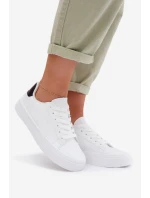 Dámské tenisky z eko kůže Big Star TT274928 HI-POLY SYSTEM Bílé