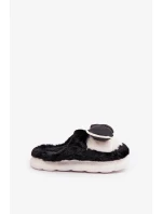 Futrzane Pantofle S Mašlí Černé Grilis Futrzane Pantofle S Mašlí Černé Grilis