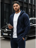 Pánská mikina na zip tmavě modrá BX2195