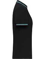 Daiber JN 1305 Dámské těžké piqué polo s proužky 02.1305 black/white/turquoise