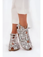 Vzorované Kožené Kotníkové Boty Maciejka 03426-46 Bílá-Bežová Vzorované Kožené Kotníkové Boty Maciejka 03426-46 Bílá-Bežová