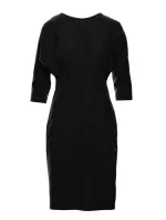 S242 Šaty s netopýřími rukávy - černé