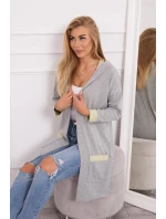 Dvoubarevná bunda s kapucí žlutá+šedá