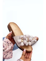 Dámské šedé sandály s ozdobami Bunlia