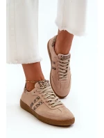 Zazoo N1068 Semišové Nízké Dámské Tenisky Beige Zazoo N1068 Semišové Nízké Dámské Tenisky Beige