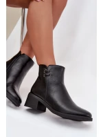 Dámské botky Delmira – černé, zateplené, na podpatku typu “klocek” Dámské botky Delmira – černé, zateplené, na podpatku typu “klocek”