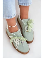 Dámské Tenisky Na Platformě S Ozdobami Zelené Vinness