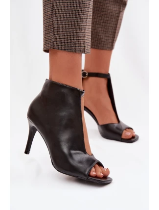 Dámské sandály na podpatku Černé Helira