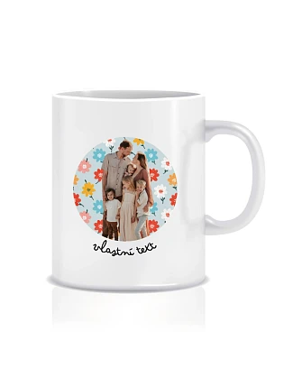Personalizovaný klasický bílý keramický hrníček 300 ml s výřezem fotky na podkladu Personalizovaný klasický bílý keramický hrníček 300 ml s výřezem fotky na podkladu
