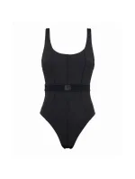 Dámské jednodílné plavky Monogram Rib KW0KW02151-BEH - Calvin Klein