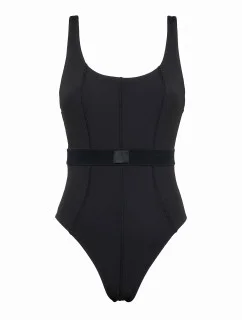 Dámské jednodílné plavky Monogram Rib KW0KW02151-BEH - Calvin Klein