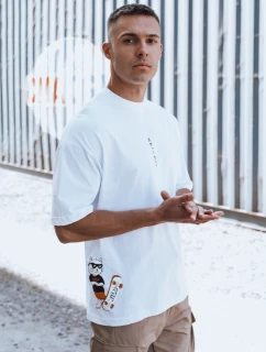 Pánské bílé tričko s potiskem FashionStreet RX5508