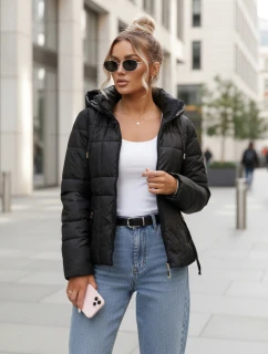 Dámská prošívaná bunda s kapucí černá FashionStreet TY5591