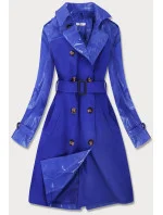 Světle modrý tenký kabát z různých spojených materiálů (YR2027)