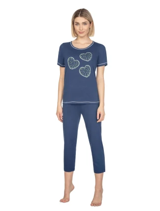 Dámské pyžamo 667 dark blue plus - REGINA Dámské pyžamo 667 dark blue plus - REGINA