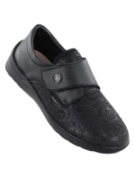 Kožené elastické polobotky na suchý zip černé Unisoft 8435