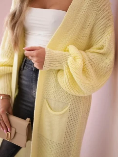 Svetr dlouhý kardigan žlutý