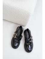 Dámské Lakované Polobotky S Pásky Černé Terione