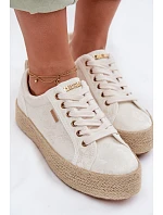 Dámské espadrilles Trampki na platformě Big Star TT274346 Ecru