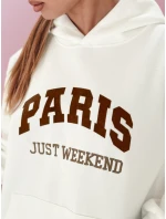 Dámská mikina oversize PARISSIA ecru FashionStreet BY1454