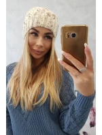 Fleecová čepice Roksana K209 ecru