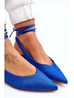 Vázané Baleríny S Kamínky Modre Mavis