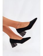 Semišové Hladké Lodičky S Špičatými Špičkami Černé Vinceza 66736