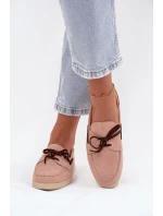 Dámské mokasíny s tkaničkou světle růžové Calivra