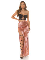 Sexy Koucla drapovaná maxi sukně v saténovém vzhledu