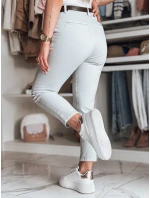 Dámské kalhoty slim fit s páskem TAIRONIK světle šedé FashionStreet UY2538