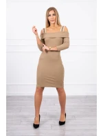 Velbloudí šaty se širokými ramínky Velbloudí šaty se širokými ramínky