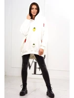 Zateplená mikina s jahodovým motivem ecru Zateplená mikina s jahodovým motivem ecru