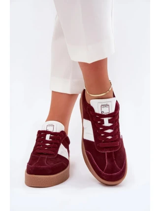 Dámské semišové sneakers Daniel Lopez Just Dare – bordó