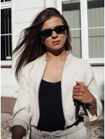 Dámská světle béžová bunda bomber MADDIE FashionStreet RY2655 Dámská světle béžová bunda bomber MADDIE FashionStreet RY2655